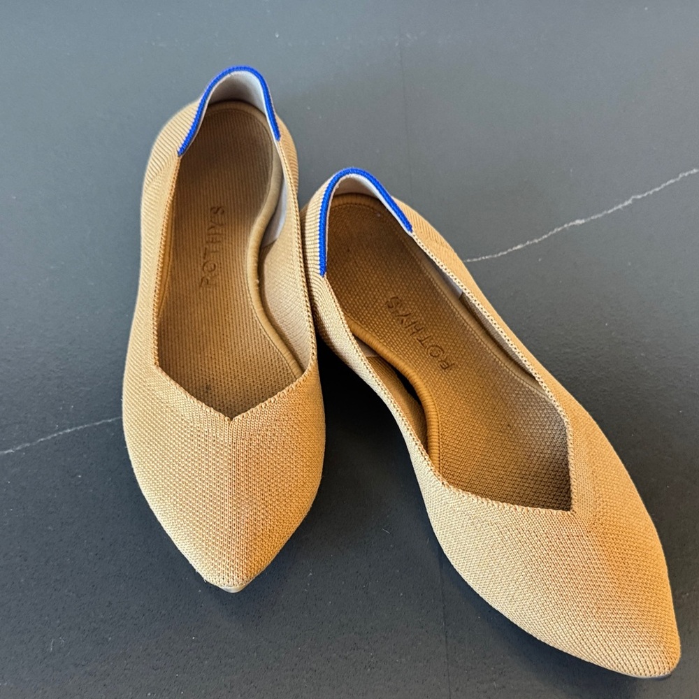 Rothy's Camel and Blue Women's Flats